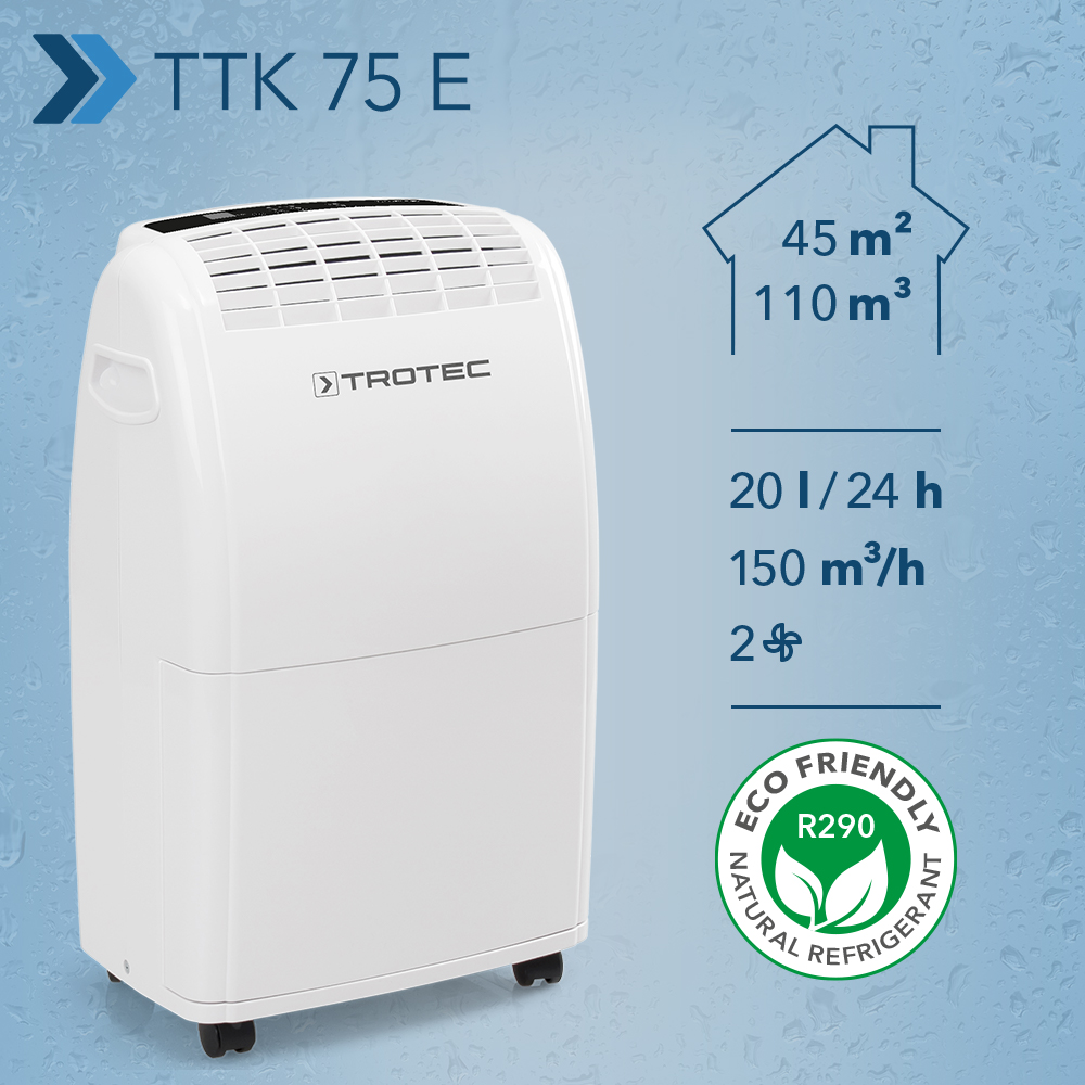 Komfort-Luftentfeuchter TTK 75 E: starke Leistung, einfache Handhabung,  gefällig unauffällige Erscheinung – und endlich wieder verfügbar – Trotec  Blog