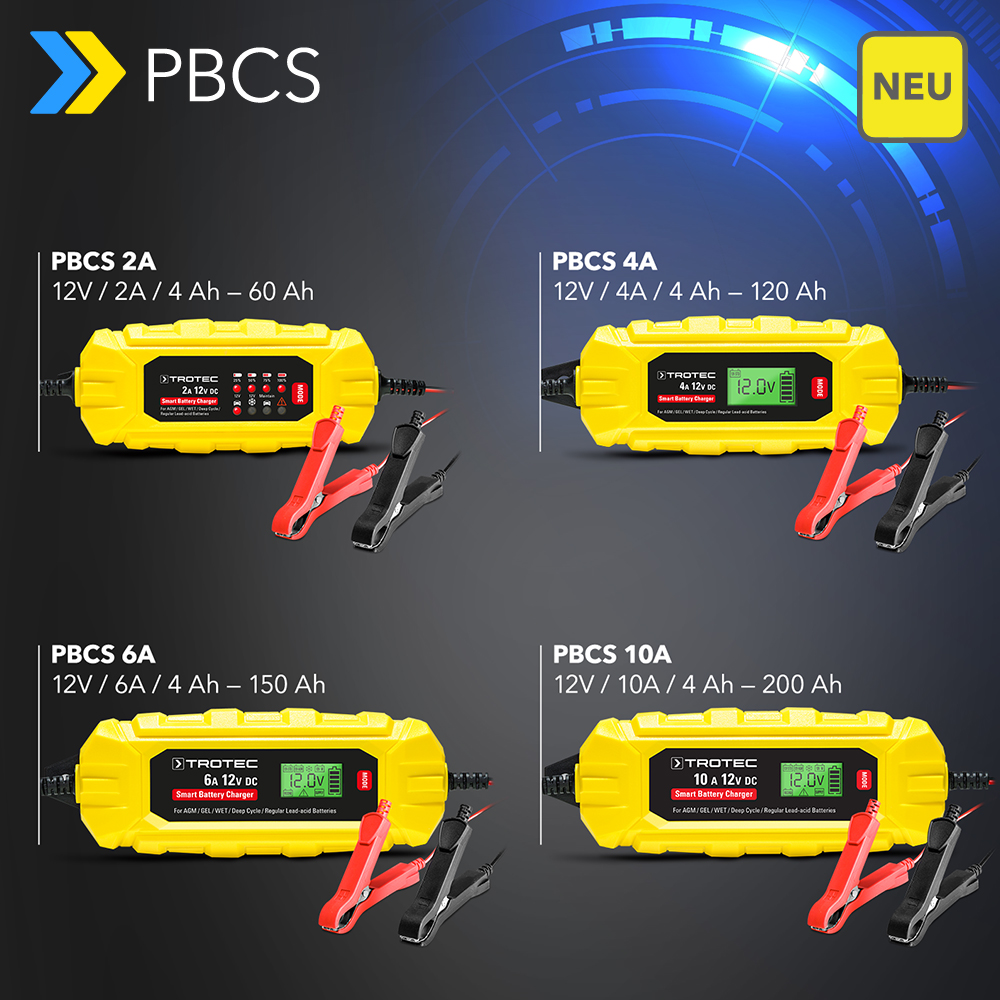 NEU Universal-Batterieladegeräte (12 Volt) der PBCS-Serie